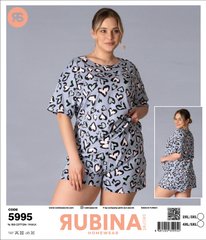 Женская пижама больших размеров, шорты и футболка Rubina Secret Турция art.5995 5995 фото