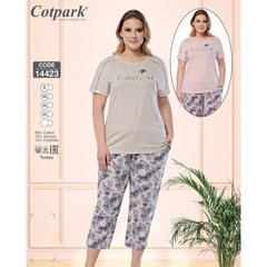Жіноча піжама бриджі та футболка великих розмірів Cotpark art.14423 14423 фото