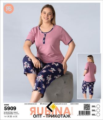 Женская пижама батал бриджи и футболка Rubina Secret art.5909 5909 фото