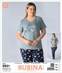 Жіноча піжама батал футболка та штани TM Rubina art 5931 5931 фото