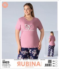 Жіноча піжама батал футболка та штани TM Rubina art 5923 5923 фото