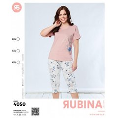 Жіноча піжама великого розміру бриджі та футболка Rubina Secret Туреччина art.4050 4050 фото