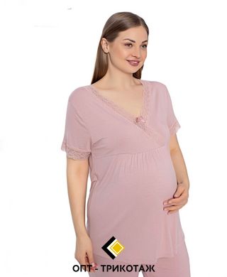 Комплект для беременных батал футболка и штаны из вискозы Cotpark art. 14477-B | цвет Пудра 14477-B фото