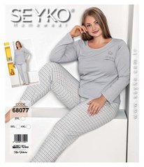 Женская пижама батал футболка с длинным рукавом и штаны Seyko art. 68077 68077 фото