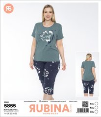 Женская пижама супер батал бриджи и футболка Rubina Secret art.5855 5855 фото