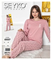 Женская пижама футболка с длинным рукавом и штаны Seyko art. 69507 69507 фото
