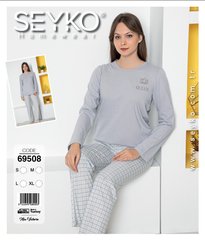 Женская пижама футболка с длинным рукавом и штаны Seyko art. 69508 69508 фото