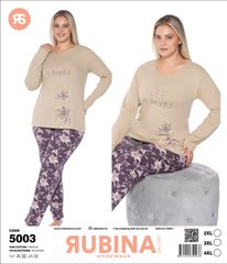 Женская пижама батал футболка длинный рукав и штаны TM Rubina art. 5003 5003-1 фото