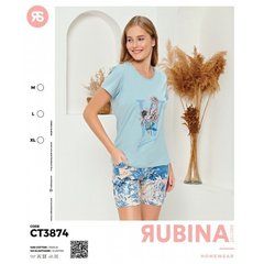 Жіноча піжама шорти та футболка Rubina Secret art.CT3874 CT3874 фото