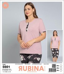 Жіноча піжама батал бриджі та футболка Rubina Secret art.5601 5601 фото