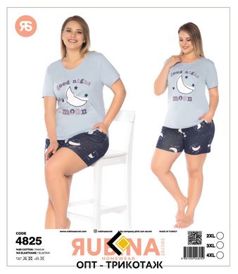Жіноча піжама великих розмірів шорти та футболка Rubina Secret Туреччина art.4825 4825 фото