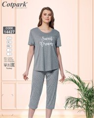 Жіноча піжама бриджі та футболка великих розмірів Cotpark art 14427 14427 фото