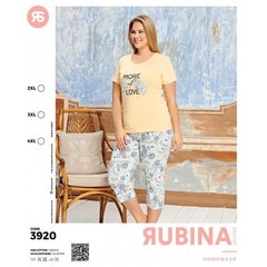 Женская пижама большого размера бриджи и футболка Rubina Secret Турция art.3920 3920 фото