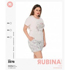Жіноча піжама великих розмірів шорти та футболка Rubina Secret Туреччина art.3578 3578 фото