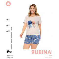 Жіноча піжама великих розмірів шорти та футболка Rubina Secret Туреччина art.3398 3398 фото