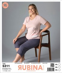 Женская пижама батал бриджи и футболка Rubina Secret art.5311 5311 фото