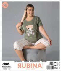 Женская пижама батал бриджи и футболка Rubina Secret art.5385 5385 фото