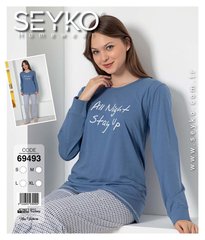 Женская пижама футболка с длинным рукавом и штаны Seyko art. 69493 69493 фото