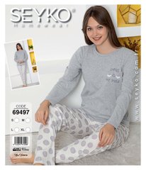 Женская пижама футболка с длинным рукавом и штаны Seyko art. 69497 69497 фото