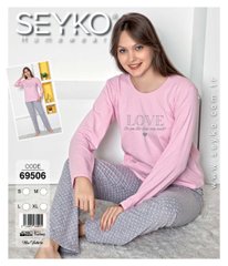 Жіноча піжама футболка з довгим рукавом та штани Seyko art. 69506 69506 фото