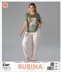 Жіноча піжама батал футболка та штани TM Rubina art 5387 5387 фото