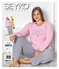 Женская пижама батал футболка с длинным рукавом и штаны Seyko art. 68075 68075 фото