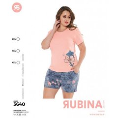 Жіноча піжама великих розмірів шорти та футболка Rubina Secret Туреччина art.3640 3640 фото