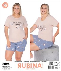 Женская пижама батал шорты и футболка Rubina Secret Турция art.5025 5025 фото
