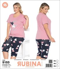 Женская пижама батал бриджи и футболка Rubina Secret art.5153 5153 фото