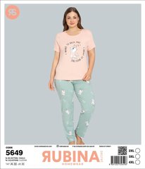 Женская пижама батал футболка и штаны TM Rubina art. 5649 5649 фото