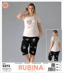Женская пижама батал бриджи и футболка Rubina Secret art.5373 5373 фото