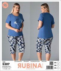 Женская пижама батал бриджи и футболка Rubina Secret art.5307 5307 фото