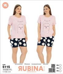 Жіноча піжама великих розмірів шорти та футболка Rubina Secret Туреччина art.5115 5115 фото