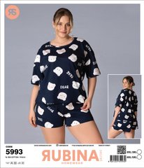 Жіноча піжама великих розмірів шорти та футболка Rubina Secret Туреччина art.5993 5993 фото