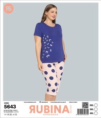 Женская пижама батал бриджи и футболка Rubina Secret art.5643 5643 фото