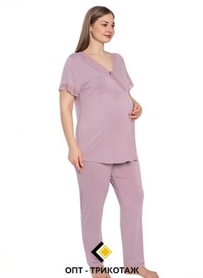 Комплект для вагітних батал футболки та штани з віскози Cotpark art. 14477-B | колір Темна-Пудра 14477-B фото