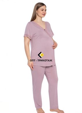 Комплект для вагітних батал футболки та штани з віскози Cotpark art. 14477-B | колір Темна-Пудра 14477-B фото
