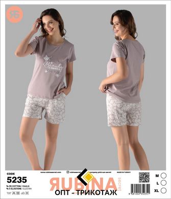 Жіноча піжама шортики та футболка від TM. Rubina Secret art.5235 4801 фото