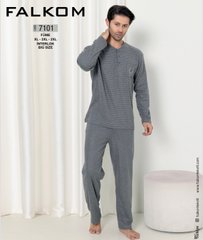 Мужская пижама батал теплая ткань кашемир TM. Falkom art. 7101 7100 фото