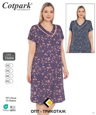 Жіноча нічна сорочка великого розміру на гудзиках з віскози Сotpark art. 13604 13604 фото
