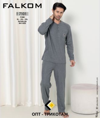 Мужская пижама батал теплая ткань кашемир TM. Falkom art. 7101 7100 фото