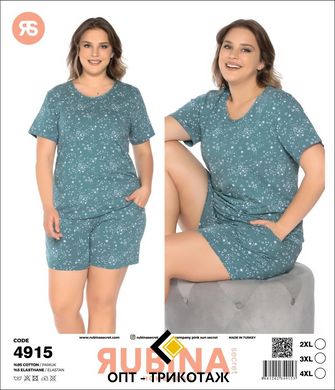 Жіноча піжама великих розмірів шорти та футболка Rubina Secret Туреччина art.4915 4915 фото