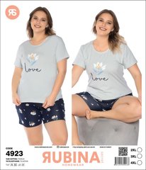 Жіноча піжама великих розмірів шорти та футболка Rubina Secret Туреччина art.4923 4923 фото