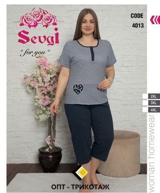 Женская пижама батал бриджи и футболка Sevgi art.4013 4013 фото