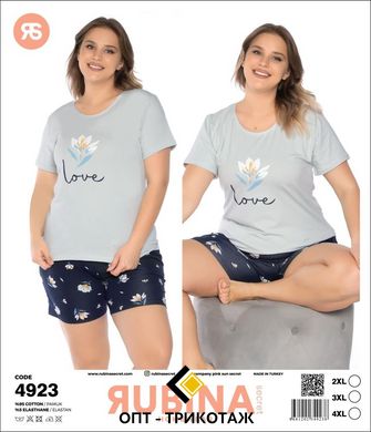 Жіноча піжама великих розмірів шорти та футболка Rubina Secret Туреччина art.4923 4923 фото