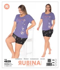 Жіноча піжама великих розмірів шорти та футболка Rubina Secret Туреччина art.4829 4829 фото