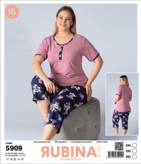 Женская пижама батал бриджи и футболка Rubina Secret art.5909 5909 фото