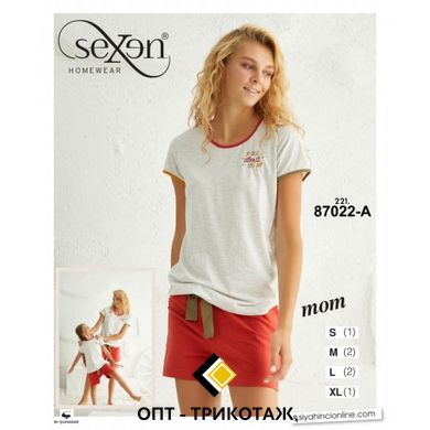 Жіноча піжама футболка та шортики Sexen, Туреччина art. 87022-A 87022-A фото
