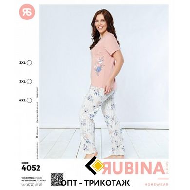 Женская пижама батал хлопок футболка и штаны TM Rubina art. 4052 4052 фото