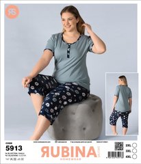 Женская пижама батал бриджи и футболка Rubina Secret art.5913 5913 фото